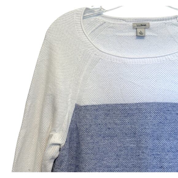 L.L. Bean Colorblock Thermal Top Womens Large Raglan Recycled Cotton Waffle Knit - Picture 2 of 7